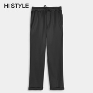 HI STYLE Men Long Knit Jogger - Black - HSA510030