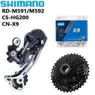 ☾DEORE RD-M592 9 Speed Groupset  HG200-9 Cassette 9V 32T 36T X9 Chain m591 Derailleur MTB Mounta ♦☪