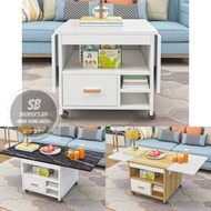 Foldable Coffee Table Folding Tea Table Space saving Marble Table Extendable table
