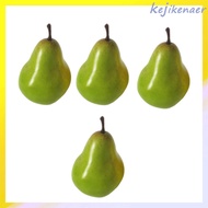 🖼️ 4pcs Model Buah Pir Simulasi Cyan untuk Alat Hiasan Kraftangan dan Properti Fotografi