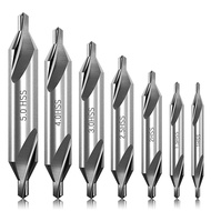 (KYEU) 7 Pcs Center Drill Bits Set 60-Degree Angle Center Drill Bits Kit Countersink Tools for Lathe