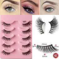 QC 5Pairs Half Eey Lashes 3D Mink Faux Fluffy False Eyelashes Reusable Dramatic Volume Eyelash Exten