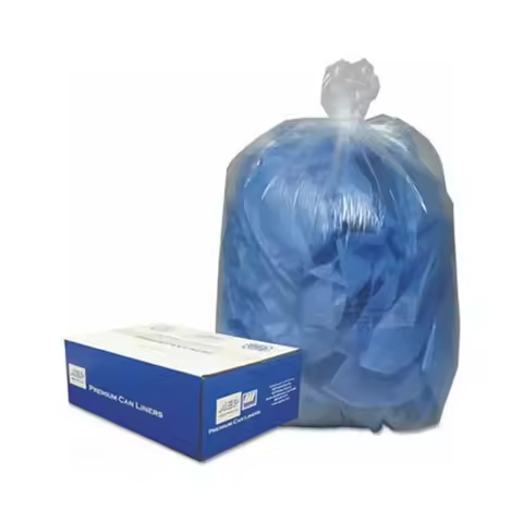 Heavy Duty Clear Can Liners 10 Gallon Puncture Resistant Hexene Resin Ideal Recycling 25 Bags/Roll x