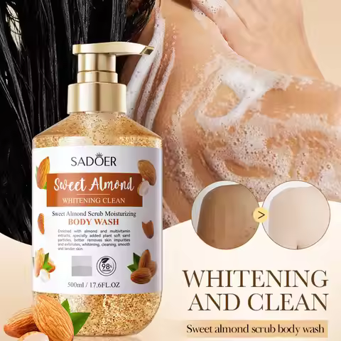 500ml Sweet Almond Scrub Whitening and Cleansing Shower Gel Body Wash Bath and Body Works