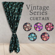 Dim Out Vintage Floral French Pleat Eyelet Langsir Siap Jahit (Window Curtain)