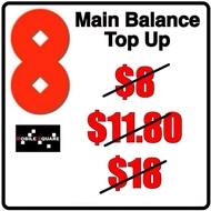 Eight Telecom Wallet Main Balance Recharge/Top Up [$8/$11.80/$18/$28]