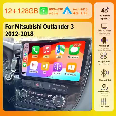 2k 8core Android15 For Mitsubishi Outlander 3 GF0W GG0W 2012-2018 Carplay Auto Car Radio Multimedia 