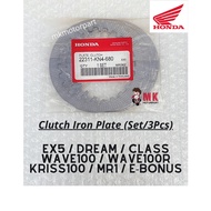 (Set/3pcs) 22311-KN4-680 IRON Clutch Plate Honda EX5 Dream Class Wave100 Wave100R Modenas Kriss100 F