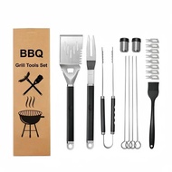 18pcs/set Stainless Steel BBQ Tools Set Fork Clip Shovel Grilled Beef Corn Outdoor Camping Family Ga