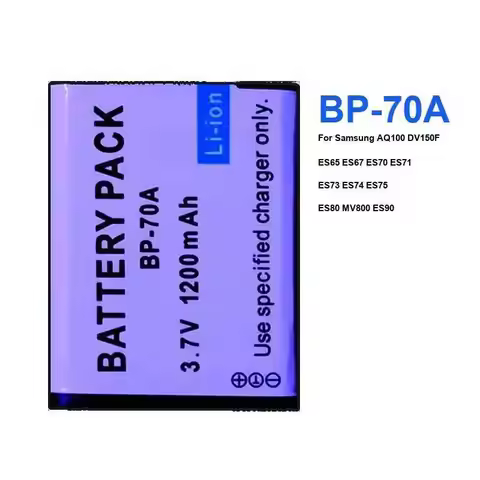 Reliable Power BP-70A 1200Mah For Samsung AQ100 DV150F ES65 ES67 ES70 ES71 ES73 ES74 ES75 ES80 MV800