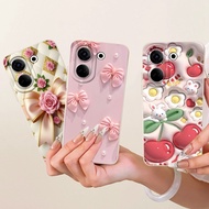 For Tecno Camon 20 Case CK6 CK6n Pretty Floral Candy Painted Cover Soft Silicone Casing For Tecno Ca