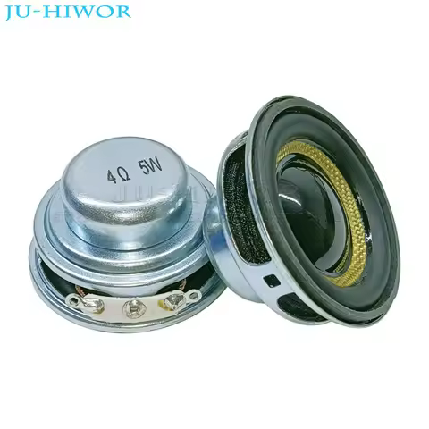 2pcs 4Ohms 5W 40mm Round 16 Core Dual Neodymium Magnetic Speaker 1.5 inch Yellow Glassfiber Cone Lou