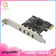 PCI-E Pcie 1X to Type-C Expansion Card USB 3.2 GEN1 5Gbps 4-Port TYPE-C Adapter Riser Card UPD720201