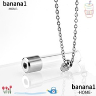 BANA Wishing Bottle, Ashes Holder Fillable Glass Bottle Necklace, Keepsake DIY with Chain Memorial N