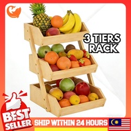 2/3 Layer Multifunctional Storage Rack Fruit Vegetable Basket Bamboo Rak Dapur Rak Bakul Rak Pelbaga