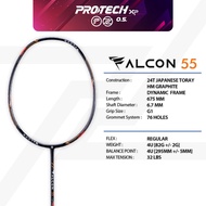 PROTECH Badminton Racket - FALCON 55 | 4UG1 | MAX 32lbs (4UG1) (FREE String + Grip + Bag)