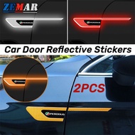 2Pcs Perodua Car Door Reflective Sticker Car body scratch strip Safety Warning Decorative stickers A