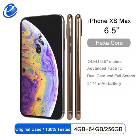 Unlocked Original iPhone XS Max 256G 6.5-inch RAM 4GB ROM 64GB/256GB Smartphone Phone With Dual Card