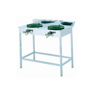 G.House Online LUCKY FLAME เตาแก๊สหัวคู่ KB-5 หัวเตาเร่งพร้อมขาเหล็ก SA-820 สีขาว ของแท้