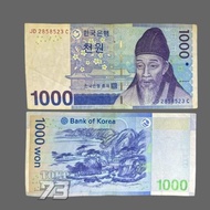 Mata Uang 1000 won Korea Selatan Uang luar negeri asing koleksi ( UANG ASLI 100 % )