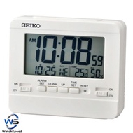 Seiko QHL086W QHL086WN Digital White Dual Time Table Clock