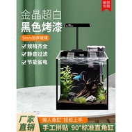 Akuarium ikan dicat hitam putih untuk ruang tamu, akuarium ikan betta kecil untuk rumah, akuarium me