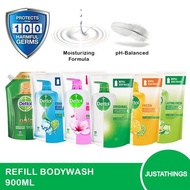 Dettol Shower Gel Refill Pouch 800/900ml Onzen Original Cool Lasting Fresh Skin Care Aloe Vera Peach Honey Honeydrew