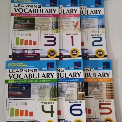 6 Books/Set of Singapore's Vocabulary of SAP Learning Vocabulary 1-6st Grade English Books for 8-12 