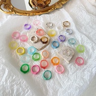 Latty - ring jelly cincin wanita resin akrilik Polos Colorful Lucu Aesthetic Simple d2 mr diy Bentuk