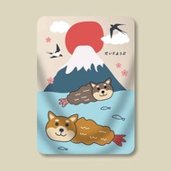 柴犬 富士山 毛毯 寵物毯 毯子