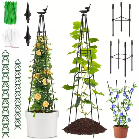 2 Pack Garden Obelisk Trellis for Climbing Plants 79 Inches Tall Rustproof Metal Plant Support Trell