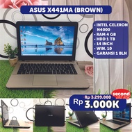 Laptop Asus X441MA Celeron N4000 Ram 4/500GB 14'' Second Bekas 3Jutaan
