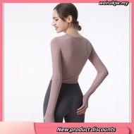 Lulu yoga sports long sleeve elastic fitness top with chest cushion CX711