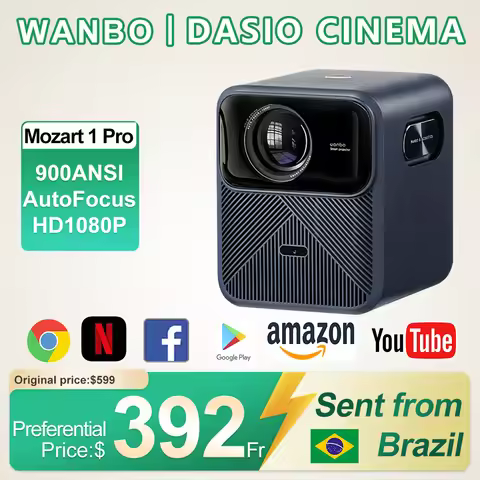 Mozart 1 Pro Wanbo Android TV 11.0 Google Assistant AutoFocus 900ANSI NetFlix 1080P Home Projector