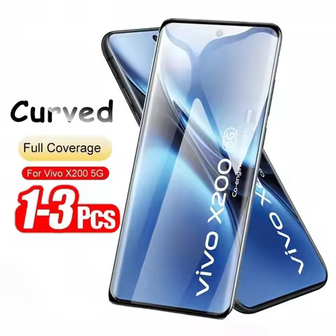 1-3Pcs 9H Curved Tempered Glass for Vivo X200 5G Screen Protector VivoX200 Pro X200Pro X 200 VivoX20