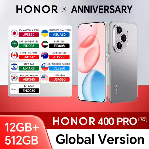 HONOR 400 Pro Global Version 5G Smartphone 12GB+512GB 6.7'' 120Hz AMOLED Screen 200MP AI Main Camera