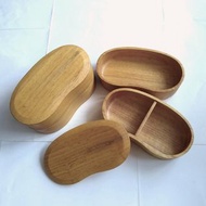 日式腰果型雙層飯盒/ 便當盒/ 小木盒 Japanese Double-Layer Cashew Nut-Shaped Lunch Box / Bento Box