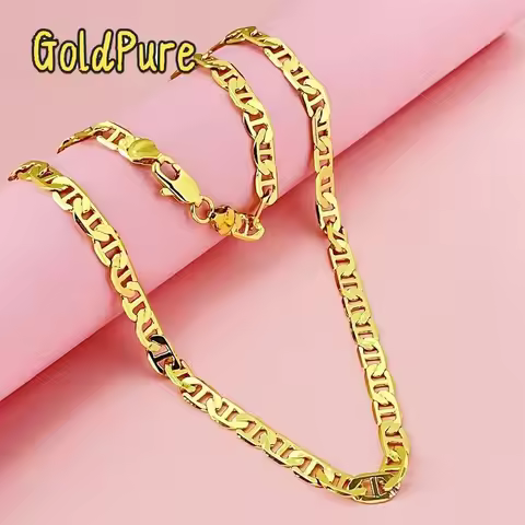 Goldpure Luxury 18K AU750 Pure Gold Real Gold 6MM Japanese Necklace Men'S Overbearing Classic Pumpki