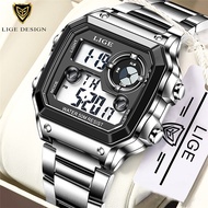 LIGE Brand Men Digital Watch Shock Military Sport Watches Fashion Waterproof Electronic Wristwatch Mens Reloj Inigente Hombre
