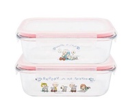 Limited Edition! Pyrex Peanuts Snoopy Snapware Glass Microwaveable Lunch Box Gift set (Sealed)