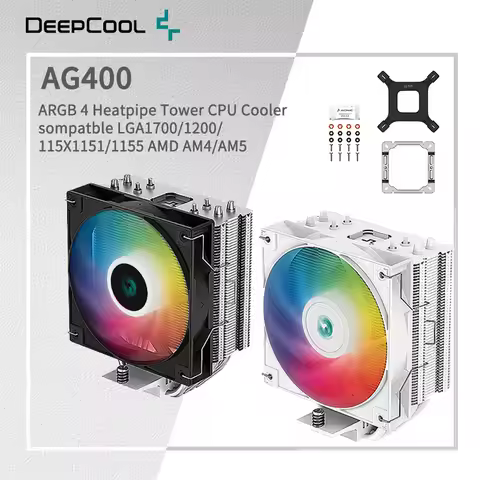 DEEPCOOL AG400 Air Cooler 4 Heat Pipe ARGB PWM Processador CPU Cooler for LGA1700 1200 115X 1151 115