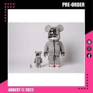 23年9月緊急預訂！少量名額！全新未開封 Medicom Toy Bearbrick Be@rbrick 100%+400% Nike Tech Fleece (電鍍Bear+Nike特製N98運動衣