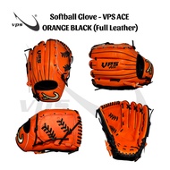 Softball Glove 12–12.5 Inch Full Premium Leather | VPS ACE VPS Softball Glove ORANGE BLACK