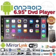 Android CAR DVD Player 6.95" Screen Universal Fitting FULL HD 2-DIN RADIO FM / USB / MICRO SD / Blue