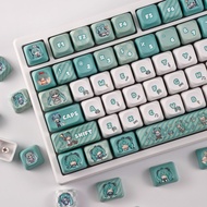 Hatsune Miku Keycaps MOA Profile 130 Keys PBT Wooting Aula F75 RK100 Mechanical Keycap Dye Sublimati