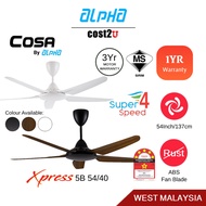 Alpha Cosa Xpress 54" 5 Blades Ceiling Fan | Xpress 5B/54 (Strong Wind Kipas Siling Fan Murah REZO D