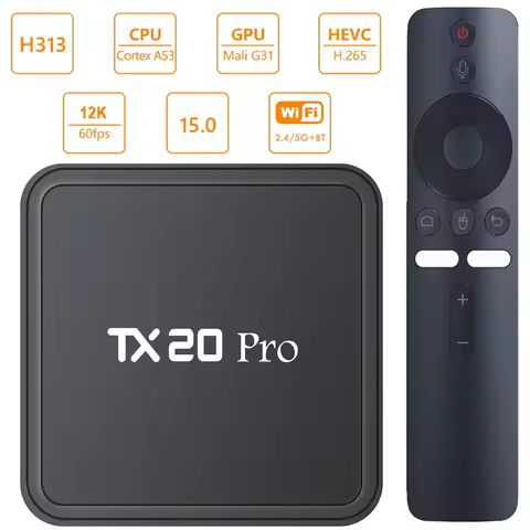 TX20 PRO Android 15.0 TV Box Allwinner H313 Quad Core 4K HD Smart TV Box Dual WIFI BT5.2 Android TV