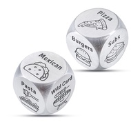 2 PCS Food Dice Game Food Decision Dice 11 Year Anniversary Steel Gift for Him Her Date Night Dice G