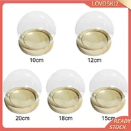 [Lovoski2] Display Bell Jar Cover Cloche Display With Wood Micro Landscape Plant Container Decoation Craft