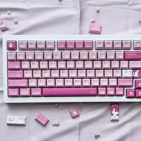 PBT Keycap Maid Pink Maid Blue Keycap KCA Profile 140 Keys Full Sets DYE Subbed For 60 61 64 68 75 8